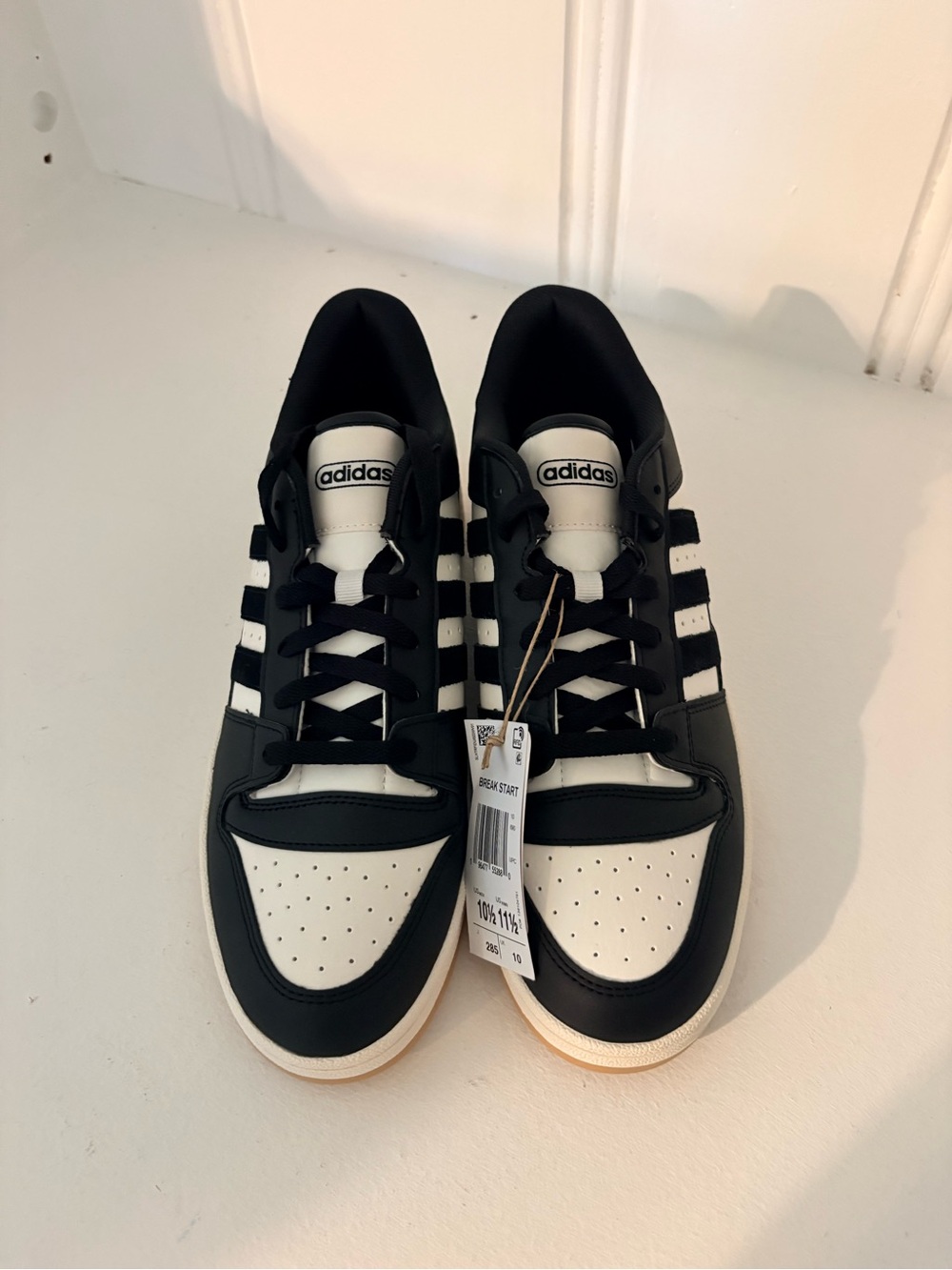 adidas Black and White Low-Top Court Sneakers